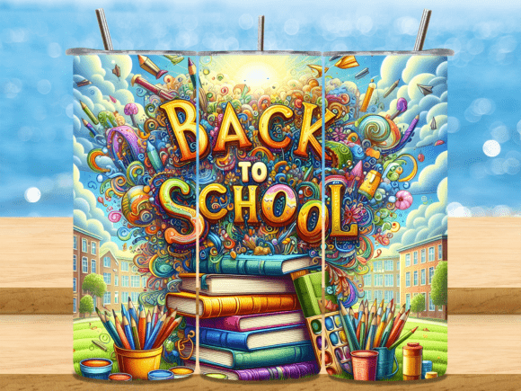 Back to School Books 20oz Tumbler Wrap