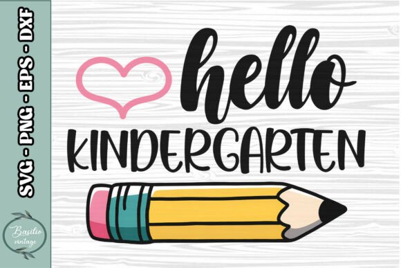 Back to School Kindergarten Hello PNG
