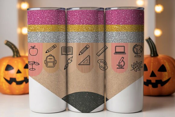 Back to School Pencil Tumbler Wrap Design