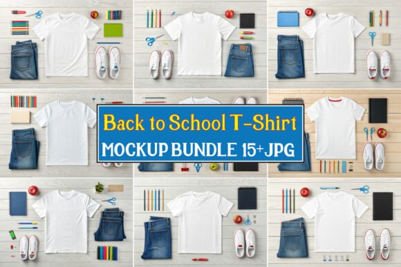 Back to School T-Shirt Mockup Bundle 01
