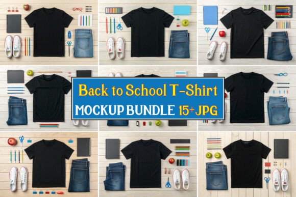 Back to School T-Shirt Mockup Bundle 11: Streamlining Your Design Workflow