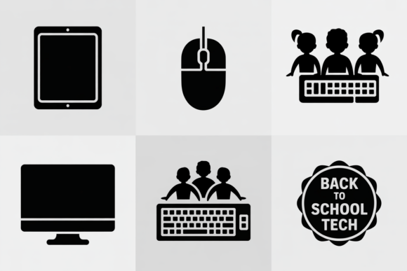 Back to School Tech Icons for Digital