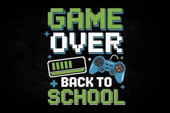Game Over Back to School Vector Design