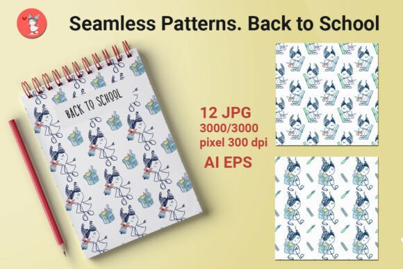 Seamless Patterns. Back to School