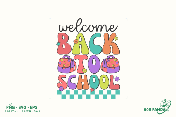 Welcome Back to School Retro PNG